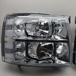 Chevy Silverado Chrome Clear Headlights 