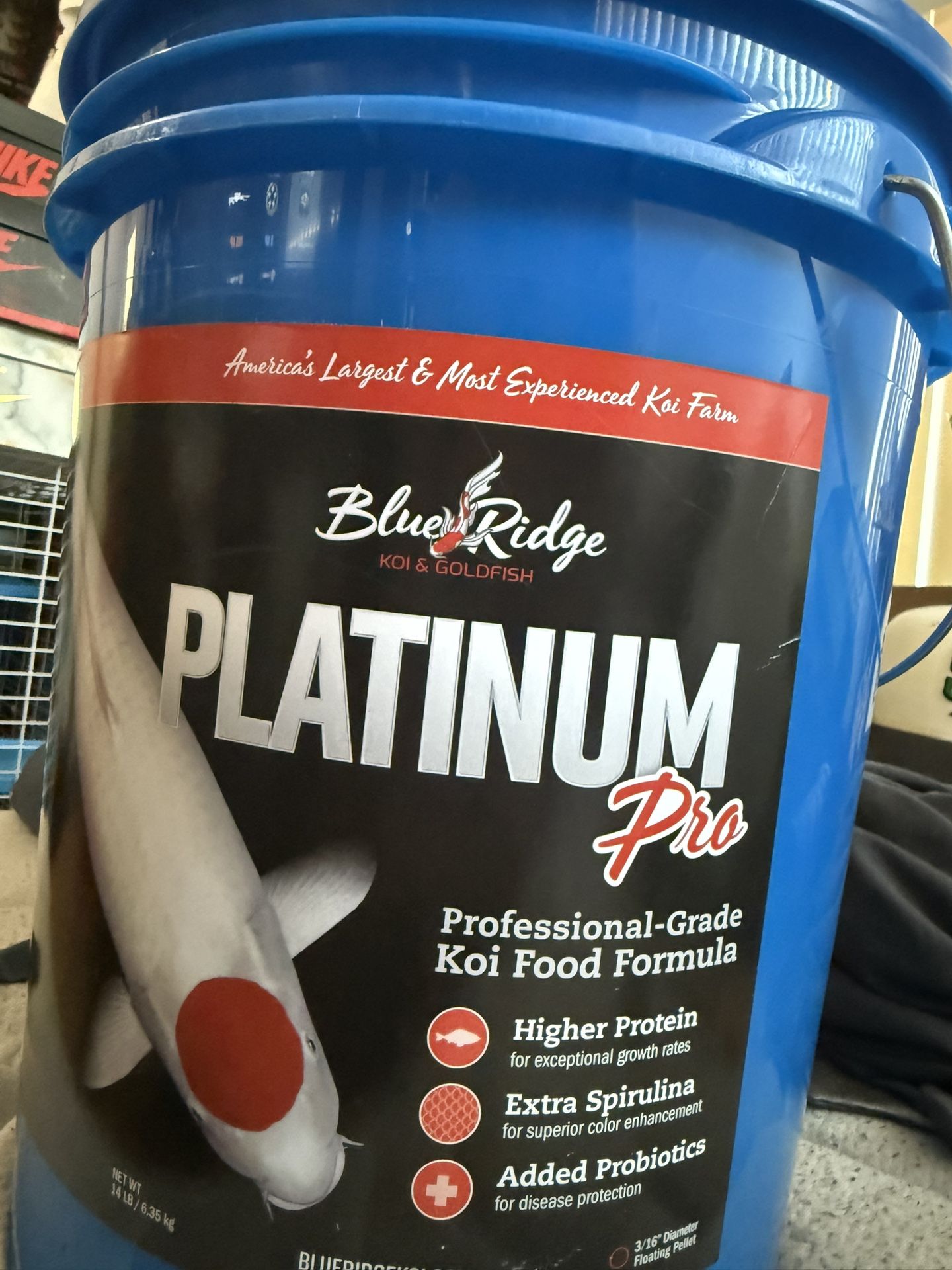 Blue Ridge Koi And Goldfish Platinum Pro Fish Food 14 LBS
