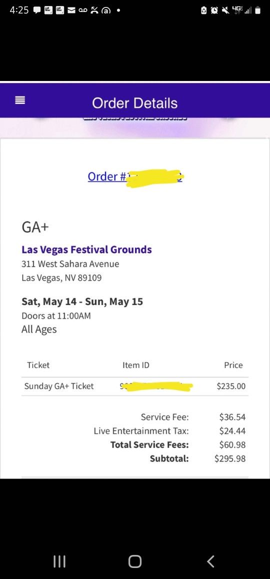 Lovers And Friends GA+ Ticket