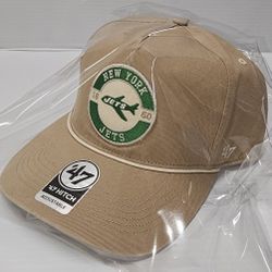 New York Jets NFL '47 Sierra Patch Hitch Adjustable Hat - Khaki NEW w/Tag