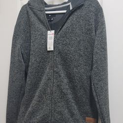 Quicksilver Boys Keller Zipup Fleece Sweatshirt Hoody XL, NWT