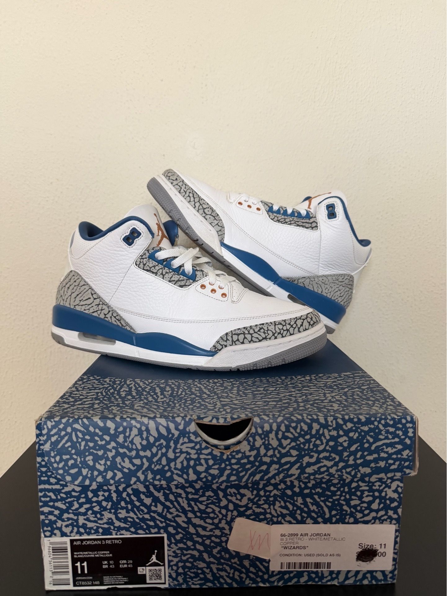 Jordan 3 Wizards Size 11