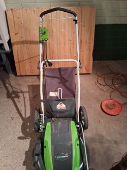 Greenworks Electric Lawn Mower with Bag