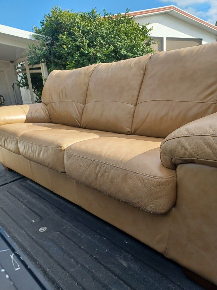 Nice Leather 3 Seater Sofa Bed