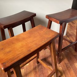 Natural Solid Wood Bar Stools