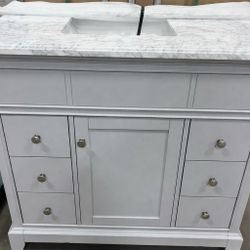 New 37” Bathroom Vanity – Marble Top (Bathroom Furniture)
