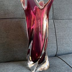 Vintage Chribska Bohemian Chech Republic Glass Vase