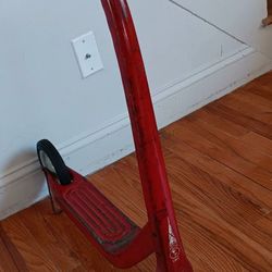 1940's Steel Frame Kick Scooter With Wooden Handles 