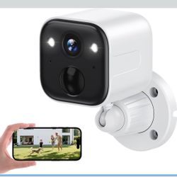 ☘️ Security Cameras Wireless Outdoor, Battery Powered WiFi Camera for Home Security, 2K Color Night Vision, AI Motion Detection, IP65 Waterproof, 2-Wa
