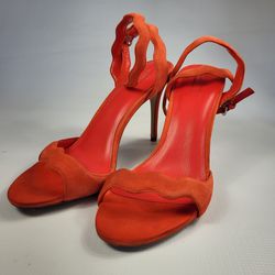 ALDO Women's Scarlet Poppy Red Sandals Stilettos Heel Suede Leather Size 9
