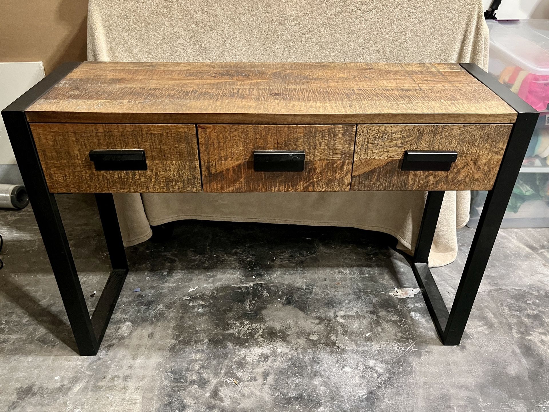 Hudson Industrial Console Table With Storage - 3 Drawers