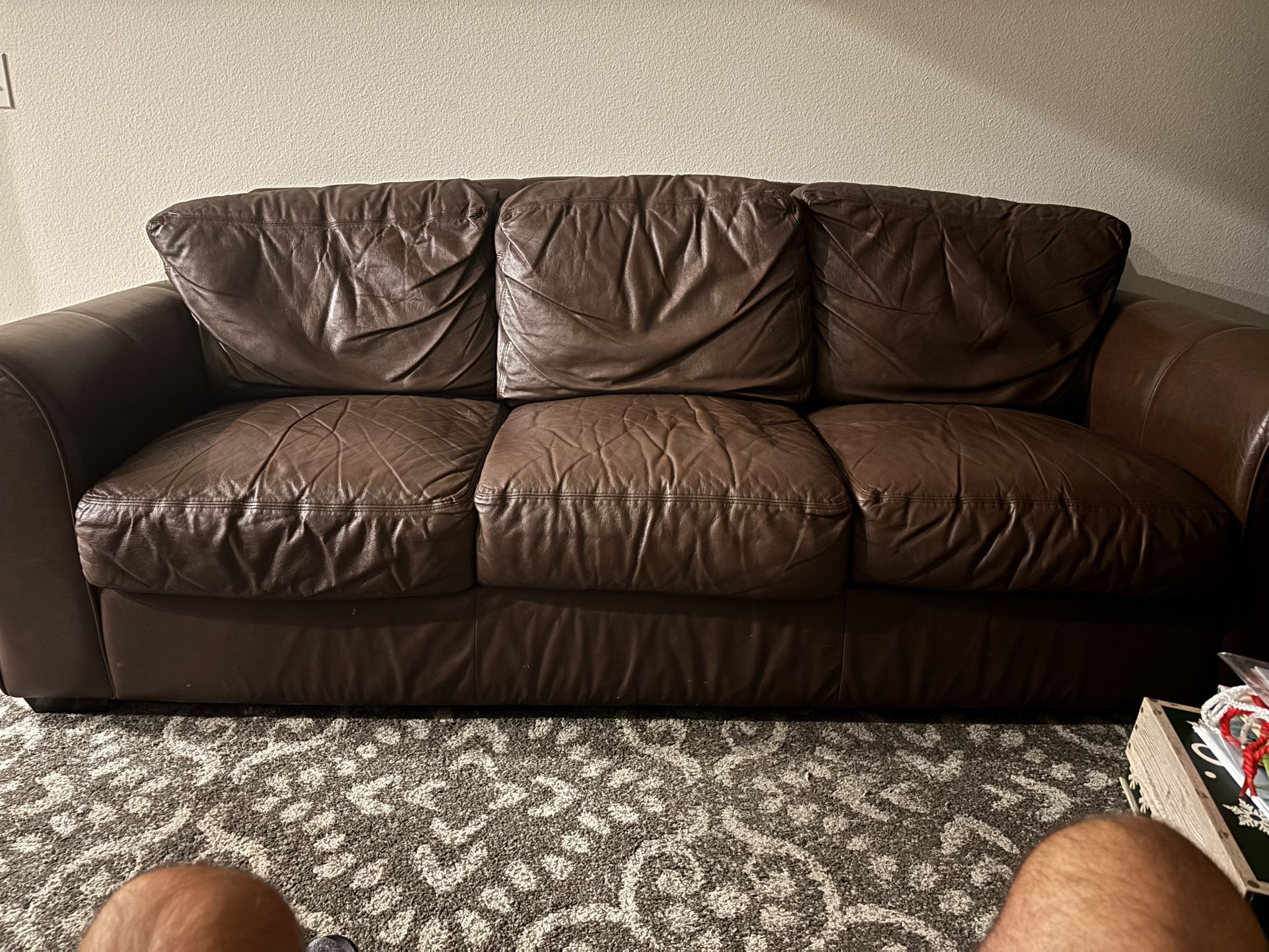 Leather Sofa, Chair And Ottoman $150