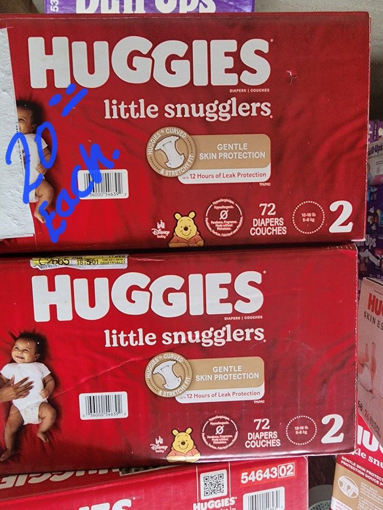 Huggies 2 $20 Each Box.