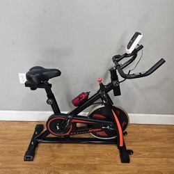 exercise bike red sports aerobic cardio