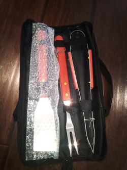 BBQ utensils with carrying case