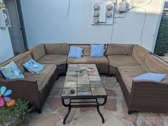 Large 9 person outdoor patio sectional