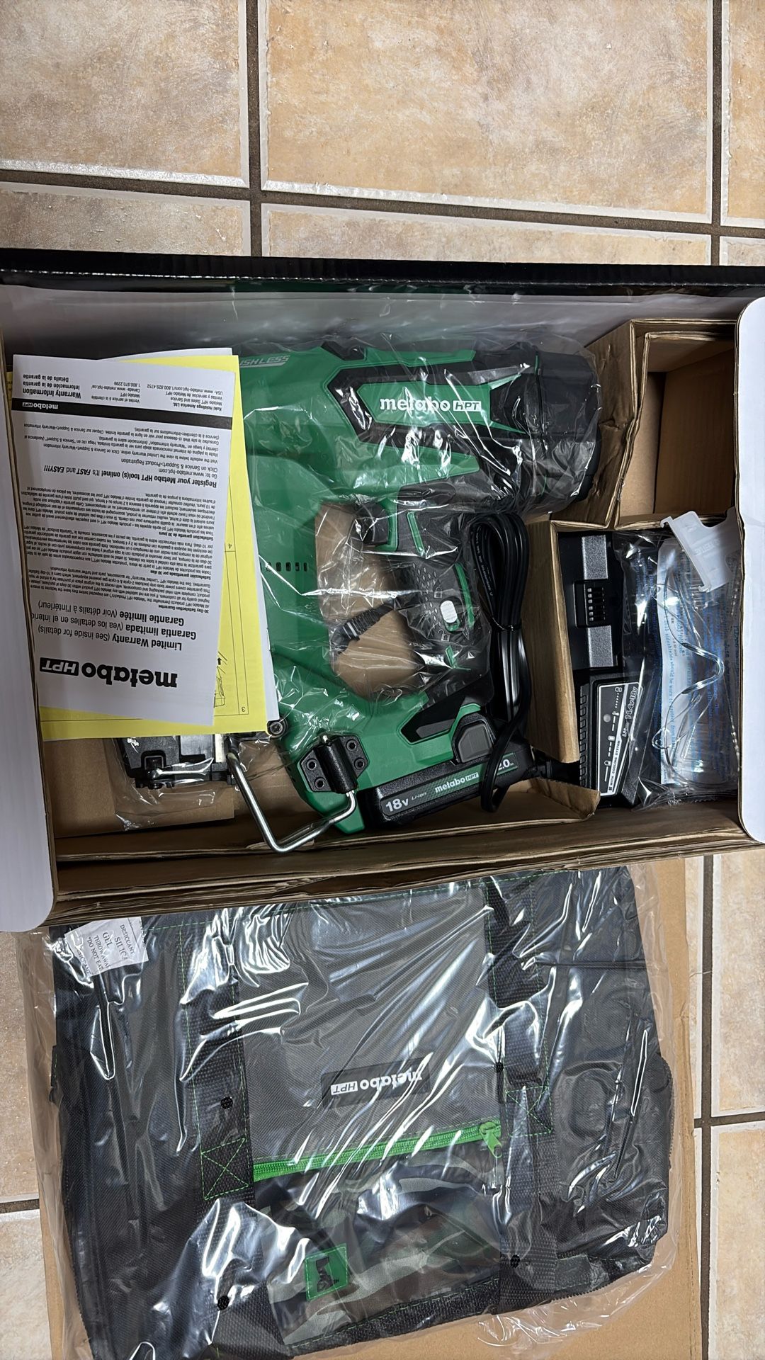 Brand New Metabo HPT Nail Gum With Case And Charger And Battery 