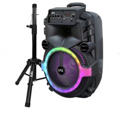 QFX15” Bluetooth Speakers With wired microphone, stand, wireless remote Control  🎶🎙️🎶🎶 A