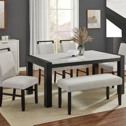 6 Pc Marble Dining Table 🚨 Limited Time Offer 🚨