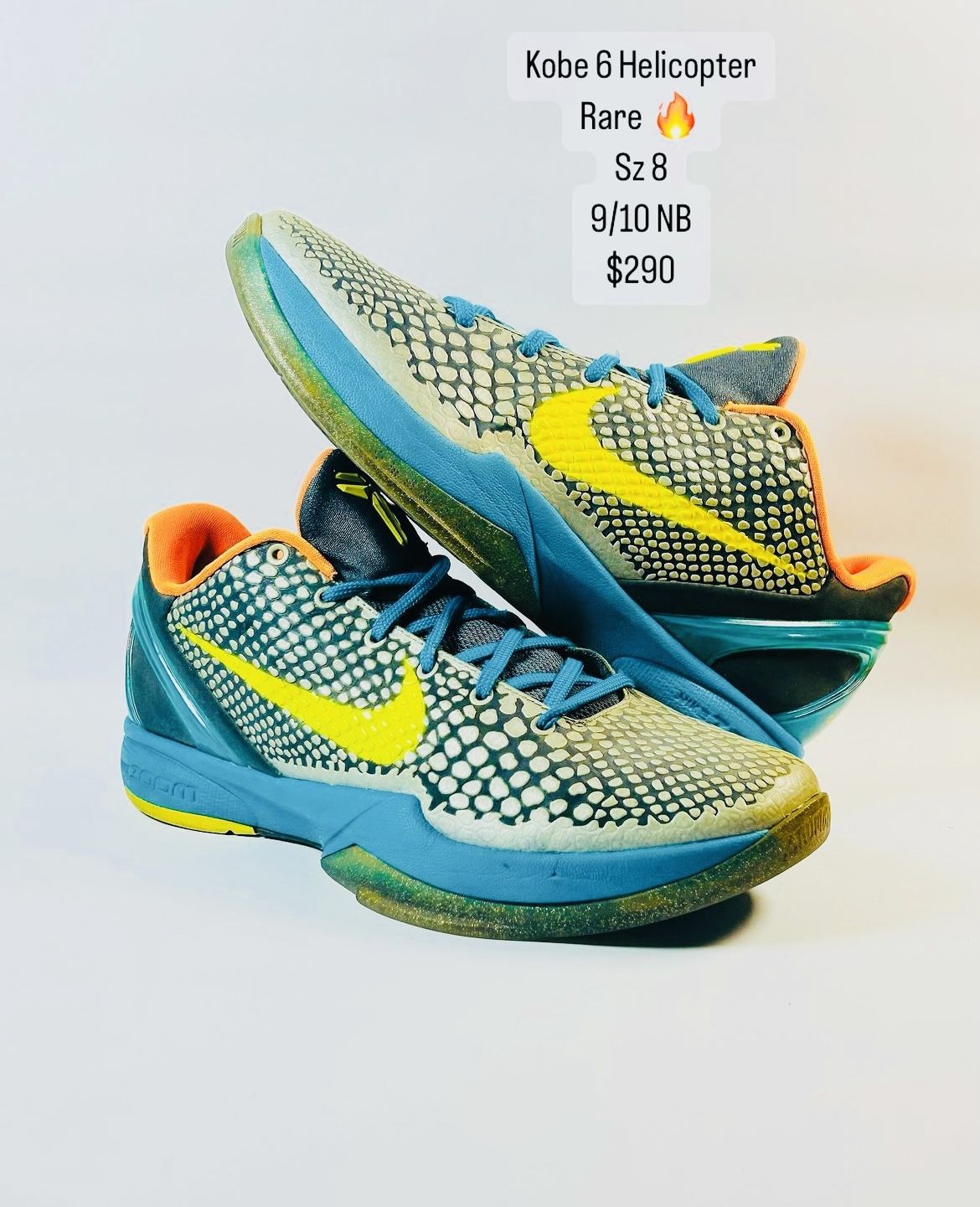 Kobe 6 Helicopter 9/10 Rep Box Sz 8