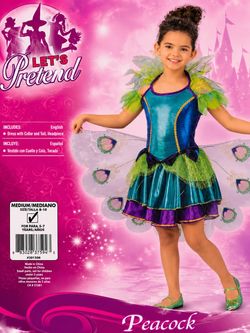 Let's Pretend Peacock Girls Costume Medium