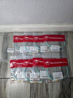 8 pk OM3 Multimode LC LC Fiber Patch Cable MM, 1.6ft/0.5m, 8Pack
MMF Fiber Optic Cable Cord Jumper Duplex, LSZH, 10G/40G, 50/125μm