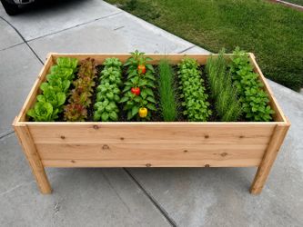 Custom built raised planter box