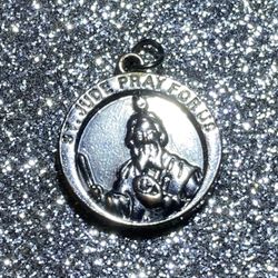 St. Jude Pray For Us Round Pendant