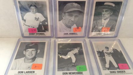 Connie Mack Duke Snider Carl hubbell Dan Newcombe Don Larsen and Casey Stengel