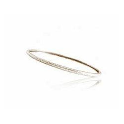 7.5" x 5mm Solid Sterling Silver Rounded Diamond Frosted Constellation Bangle Bracelet, CHARLES GARNIER of Paris, Made in Peru