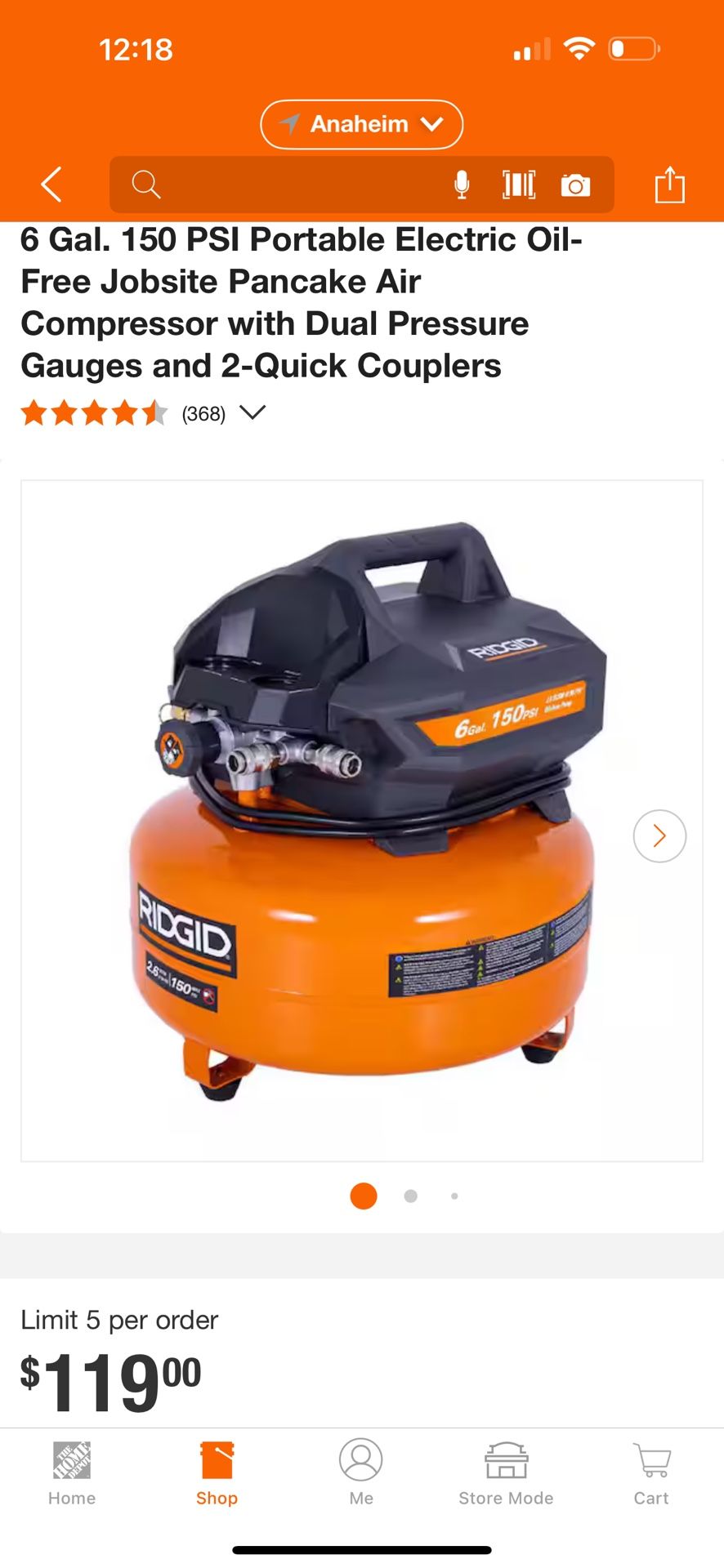 BRAND NEW RIDGID AIR COMPRESSOR