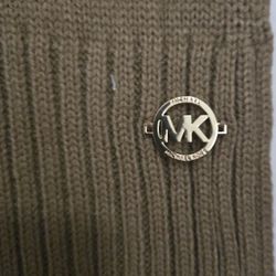 MICHAEL KORS Camel, brown, Classic Logo Rib Knit Scarf