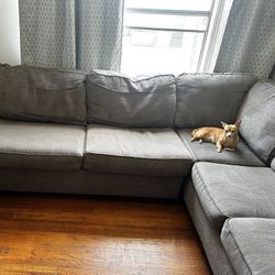 Grey U-Shaped Couch 
