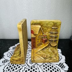 Vintage Bookends Red Lion  nautical Ship