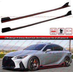 21-26 Lexus IS300 IS350  V1 Gloss Black Side Skirt Extensions