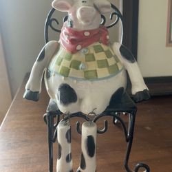 Handcrafted Whimsical Accents Country Cow