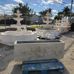 Concrete Large Rectangular Planters / Cement Stone Backyard Patio Garden Planter Pots