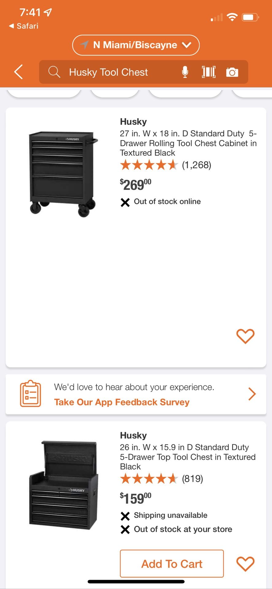 26 In Husky Tool Rolling Chest With Top Chest