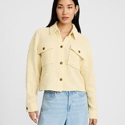 Express yellow cropped shacket