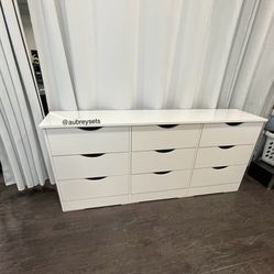 White 9 Drawer Dresser 