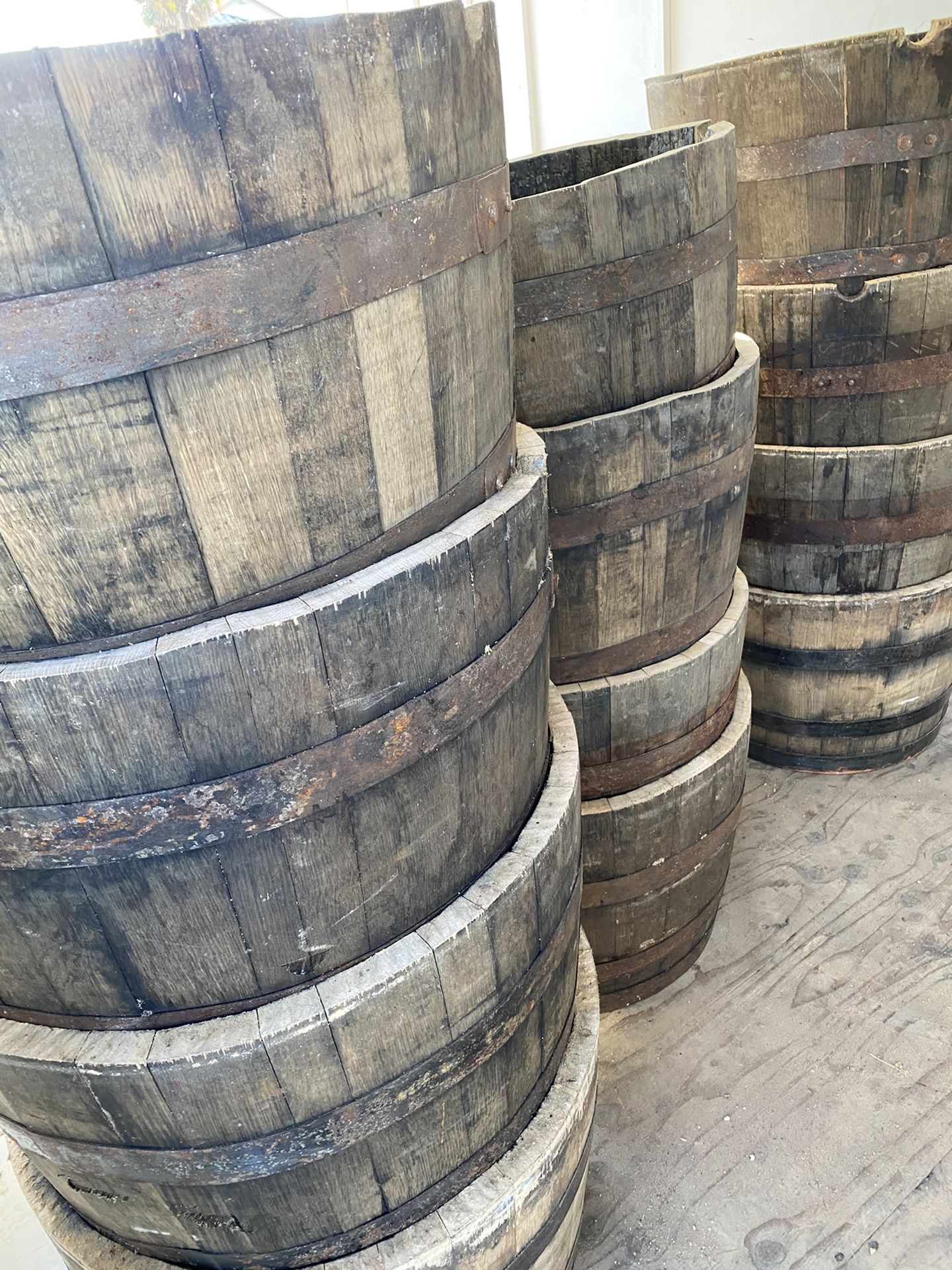 Whiskey barrel planters