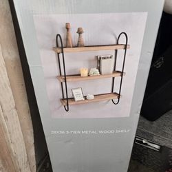 3 Tiered Metal/Wood Shelf