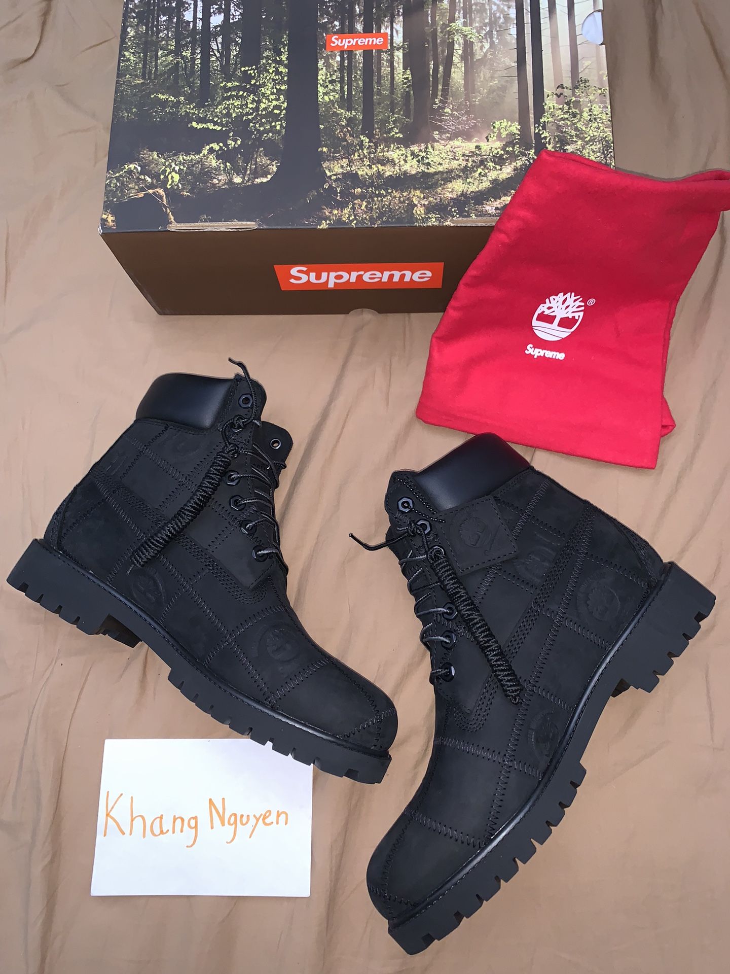 Supreme x Timberland Patchwork 6" Premium Waterproof Boot - Black - Size 9.5