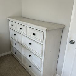Rustic White Wooden Dresser 