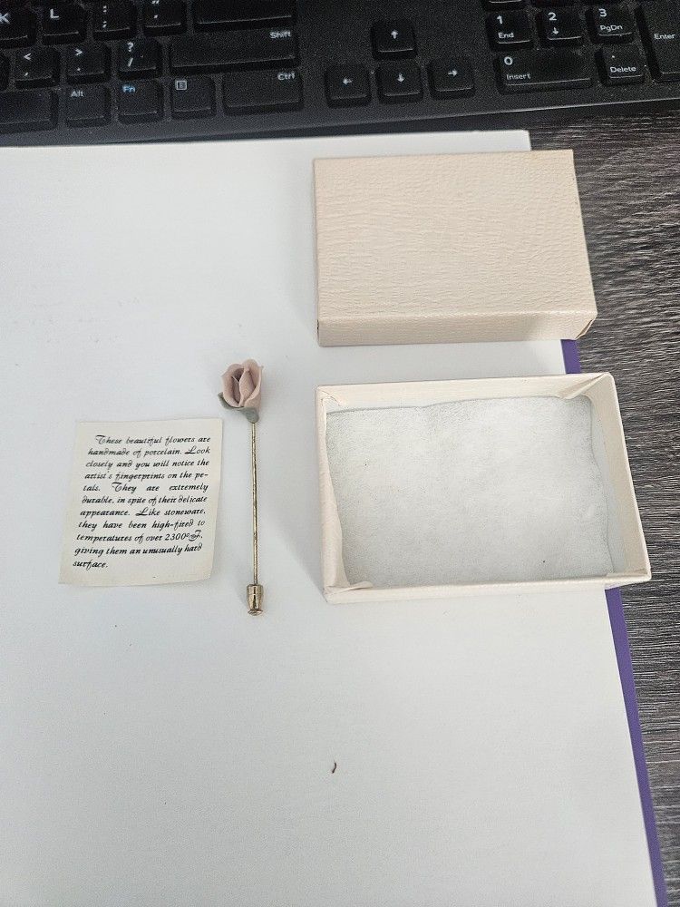 Vintage Porcelain Flower Brooch For $5