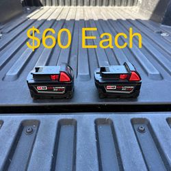 Milwaukee M18 18-Volt 4.0 Ah Lithium-Ion XC Extended Capacity Battery **$60 Each**