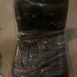 Universal Forklift Seat, Durable thickly-padded Slidable Black Tractor Seat with 140MM sliding track Water-resistant Steel Frame PVC for Tractor Excav