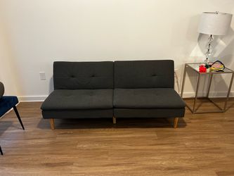 Dark Gray Tufted Futon Sofa Bed