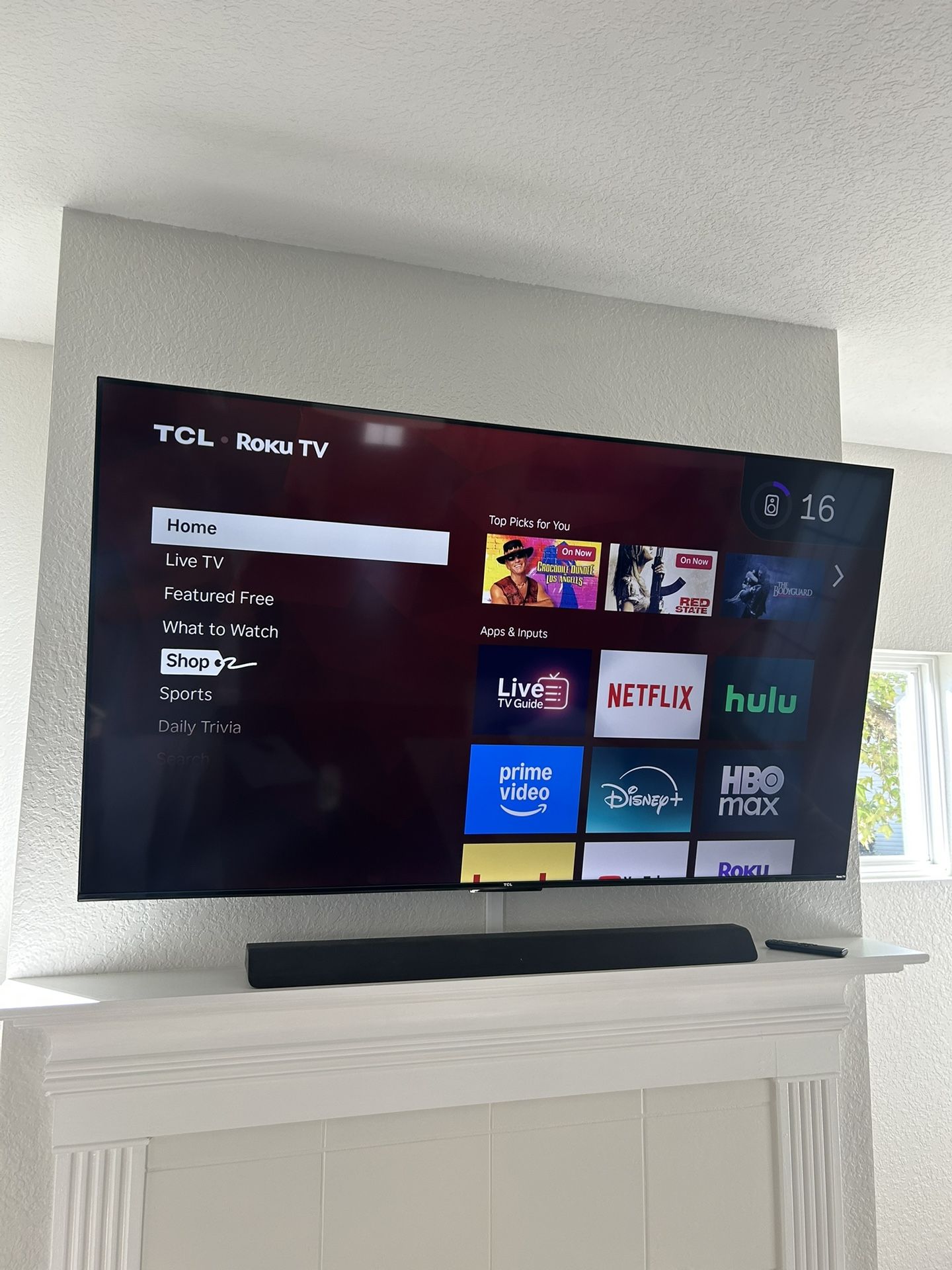 65 Inch TCL Smart Roku With Soundbar