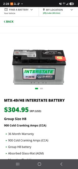 Interstate Car/Truck/RV Battery  MTX-49/H8